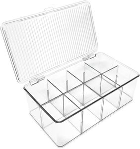 Large Luxury Multifunction Stackable Plastic Tea Bag Organizer <b>Storage</b> Bin <b>Box</b> for <b>Kitchen</b> Cabinets Holds Beverage Bags - Product Image 1