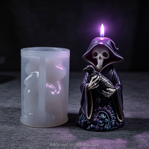 Molde de silicona de mago fantasma con <span class=keywords><strong>cuervo</strong></span> para velas, moldes DIY para velas de Halloween y molde para hacer yeso - Product Image 2