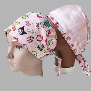 Gorros Médicos Unisex de Tela de Sarga de Algodón con Estampado de Dibujos Animados, con Detección de Agujas y Fusión sin Costuras para Uso Hospitalario por WARPRO INDUSTRY - Product Image 1