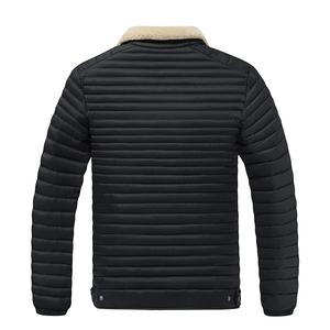 Vêtements en gros OEM/ODM – Blouson d'hiver en <span class=keywords><strong>nylon</strong></span> avec col, style motard, veste de pilote, noir <span class=keywords><strong>hardcore</strong></span>, unisexe, motif sur le devant - Product Image 2