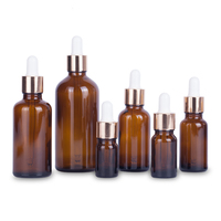 Bouteille d'huile essentielle populaire de 5ml 10ml 15ml 20ml 30ml 50ml 100ml 200ml avec la bouteille cosmétique en verre de compte-gouttes de tête en caoutchouc