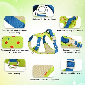 Harnais pour animaux de compagnie, style gilet, pour petit chien, réglable, sangle de poitrine réfléchissante, rouge, bleu, vert, bleu lac, blanc cassé - Product Image 4