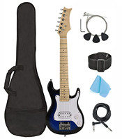 Children Electric Guitar Maple Neck Solid Wood Top Beginner-Friendly 30in Musical Instrument
