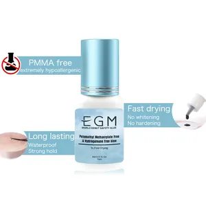 Custom Logo 1s PMMA Free Hydroquinone Free Eyelash Lash Glue Thick Thin Fast Drying 6-7 Weeks Lasting Black Lash Extension Glue