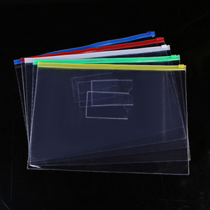 A6 A5 A4 A7 B4 B5 B6 FC Kích Thước Lớn Văn Phòng Tùy Chỉnh Doc Túi Đấm Túi Nhựa Rõ Ràng Pocket Zip Khóa Tổ Chức Tập Tin Thư Mục - Product Image 2