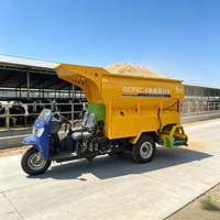 Machine à éparcir la litière pour ferme, à trois roues, capacité 5 mètres cubes, pour litière de bétail et animaux d'élevage