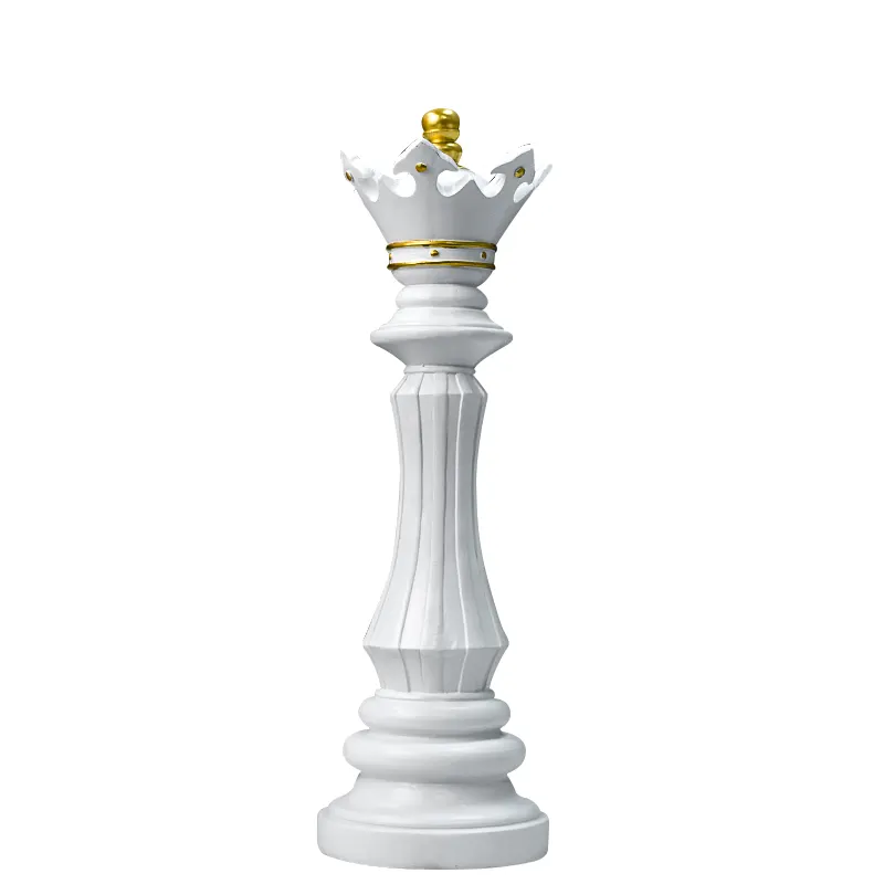 Yaratıcı tiki tarzı siyah beyaz satranç kraliçe kral satranç süslemeleri vitrin modeli ev dolabı süsler reçine el sanatları
