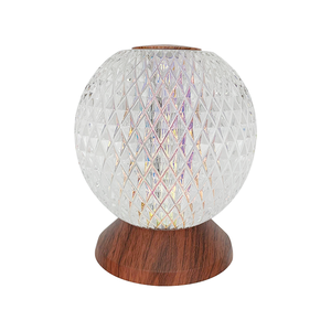 Lampe de chevet sans fil tactile en verre cristal haut de gamme, style luxe léger, veilleuse d'ambiance, ornement décoratif pour commode - Product Image 6