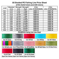 Ligne de pêche tressée japonaise en PE de haute qualité 8x 210m, 6LBS-100LBS, super résistante, 13 couleurs au choix pour la pêche en rivière, vente en gros d'usine