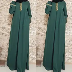 Abaya classico 2023 di vendita calda semplice stile etnico largo ABAYA stampato abito lungo femminile musulmano abaya arabica