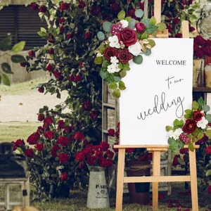 Letreros para Bodas al por Mayor, <span class=keywords><strong>Flores</strong></span> Artificiales <span class=keywords><strong>de</strong></span> <span class=keywords><strong>Esquina</strong></span>, Rosas Preservadas <span class=keywords><strong>de</strong></span> Plástico y Seda, Decoración para Eventos y Fiestas, Fondo para Escenario - Product Image 6