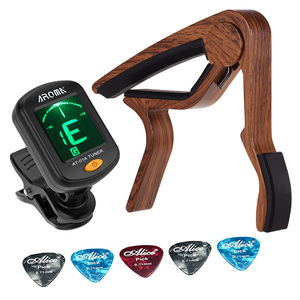 Afinador Cromático LCD con Clip, Capo de Madera de Palisandro, 5 Púas de Celuloide para Guitarra Acústica y Eléctrica - Product Image 1