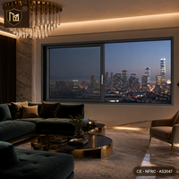 Fenêtre coulissante horizontale double vitrage insonorisée JUNYAO Factory USA 6063-T5 NFRC CE ODM pour penthouse