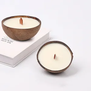 2023 All Natural Essential Oil Luxury Strong Customizable Logo Organic Soy Wax Scented Shell Coconut Bowl Candle