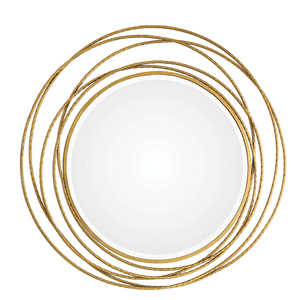 Cadre rond en métal miroir, décoration murale dorée, miroir - Product Image 5