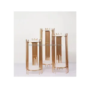 Hot Sale Dessert Table Decor Stand Gold Cake Plinths Pillars Cylinder Wedding Decoration