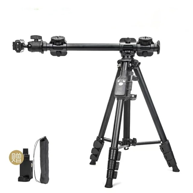 YUNTENG VCT-6109 150cm Overhead Tripod Stand Set with Horizontal Arm Remote Control for Camera Phone Photography