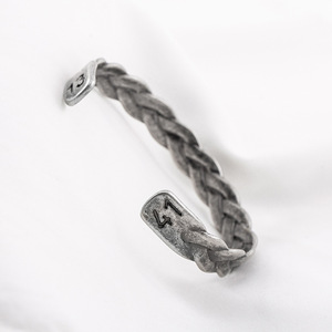 Pulsera Trenzada Geométrica de Plata Tibetana, Joyería Unisex XYB0070 - Product Image 3