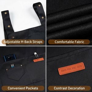 Tabliers de Chef Personnalisables en Toile Réutilisables, Durables et Lavables avec Poches pour Restaurants, Cafés, Salons de Coiffure – Logo Personnalisé - Product Image 2