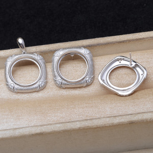 Mabei JG6092 Set DIY Pearl Jewelry Accessory S925 <b>Silver</b> Brushed Ring Empty Holder 16-16.2mm Jewelry Findings 3mm <b>Bead</b> Size - Product Image 2