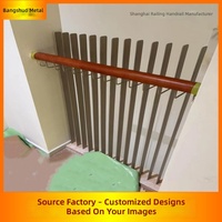Rampe d'escalier en acier inoxydable 304 et bois de hêtre, style minimaliste moderne, pour villas duplex ; Escalier courbé/droit sur mesure