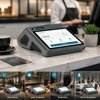 Sistema POS Todo en Uno, Terminal POS con Pantalla Táctil Android, Impresora, Escáner, Pago NFC, Pantalla para Clientes, Fabricante OEM ODM