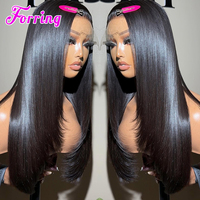 Wig Rambut Asli Manusia Virgin 13x4 Grosir, Wig Lace Frontal HD Brasil, Wig Lace Frontal HD Transparan untuk Wanita Kulit Hitam