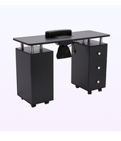 Bureau d'Ongles Moderne de Luxe avec Aspirateur, Ensemble Table et Chaise de Manucure Double en Bois, Design pour Salon de Beauté ou Séjour
