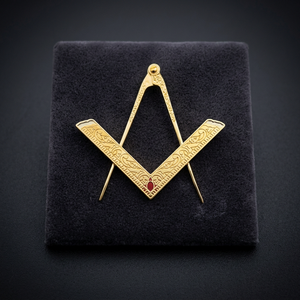 Custom Embroidered Masonic Square Compass Metal Lodge Ceremonial Pin <b>Gold</b> Plated Symbolic Lapel Ornament Adults Unisex Uniquen - Product Image 3
