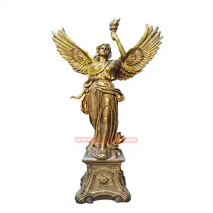 Famous Hotel Villa garden decoration design metal art Sculpture Greek Mythology Bronze Winged Goddess Statue