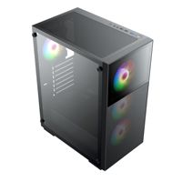 Venta caliente Torre media ATX TG + soporte de panel de malla metálica ATX placa base caja de la computadora para la caja de la PC del juego