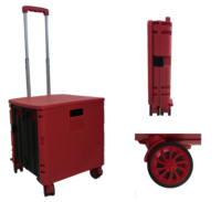 Chariot utilitaire à roulettes avec 4 roues, roulettes pivotantes à 360°, pliable, organisateur d'accessoires pour animaux de compagnie, chariot de supermarché, chariot de pique-nique