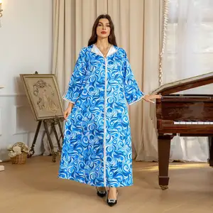 2023 Neuankömmling Ramadan Eid Jalabiya Mode Muslim Dubai Arabisch Abaya Kleid Marok kanis che Kaftan Stickerei Jalabiat Frauen Robe