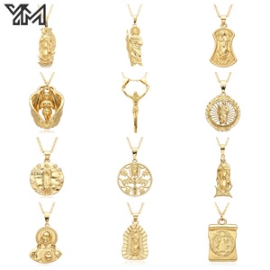 Set di Gioielli Cristiani YM Placcati in Oro 18K, Collana Cattolica con Ciondoli della Vergine <span class=keywords><strong>Maria</strong></span> e <span class=keywords><strong>Gesù</strong></span>, Vendita all'Ingrosso - Product Image 2