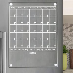 Pizarra Magnética Acrílica Transparente para Refrigerador, con Función de Marco para Fotos y Planificador Magnético - Product Image 1