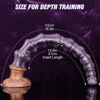 Long plug anal en silicone avec perles pour femmes et hommes, jouet pour adultes BDSM, grand plug anal en silicone avec ventouse