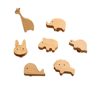 Poignée en bois massif minimaliste <span class=keywords><strong>Mickey</strong></span> - Poignée en bois naturel demi-ronde adaptée aux enfants pour les portes de placard, de tiroir et de garde-robe - Product Image 1