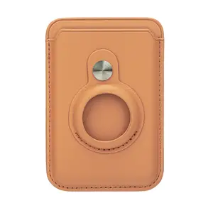 Multifunctionele Kaartclip Pu Lederen Id-Kaarttas Voor Airtag Magnetische Creditcard Clip Portemonnee Voor Mobiele Telefoon