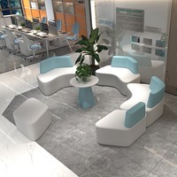 Ensemble de canapés modulaires créatifs pour réception commerciale, combinaison table basse, mobilier de bureau en cuir pour école, maison, bureau, hôtel