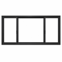 Ventana Corredera con Marco de Aleación de Aluminio Térmico, Vidrio Aislante Insonorizado, Ventana Corredera de 3 Paneles para Construcción de Viviendas