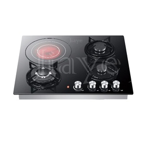 Estufa eléctrica y de gas GLP incorporada para el hogar con estufa de butano, placas de cerámica esmaltadas, 4 <span class=keywords><strong>bunners</strong></span> para cocinar - Product Image 1