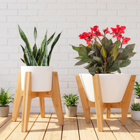 Support de plantes réglable en bambou pour intérieur, étagère de présentation pour pots de fleurs, design moderne et contemporain