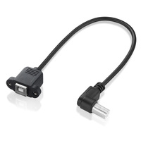 Bochara kabel ekstensi Printer pria tipe B, kabel ekstensi Printer USB 2.0 90 derajat tipe B dengan lubang sekrup dudukan Panel 30cm 50cm 100cm
