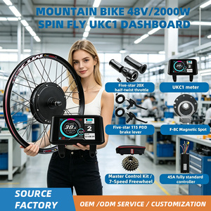 <span class=keywords><strong>Kit</strong></span> de Conversión de Batería de Litio para <span class=keywords><strong>Bicicleta</strong></span> Eléctrica |   Motor de buje sin escobillas de 48V y 2000W |   Rueda de 700c |   Acelerador giratorio |   LCD |   Freno de Disco - Product Image 1