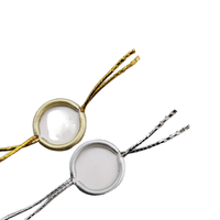 Nouvelles étiquettes suspendues en corde élastique or/argent, imprimées numériquement, avec cordon extensible et sceau métallique, design personnalisé pour vêtements