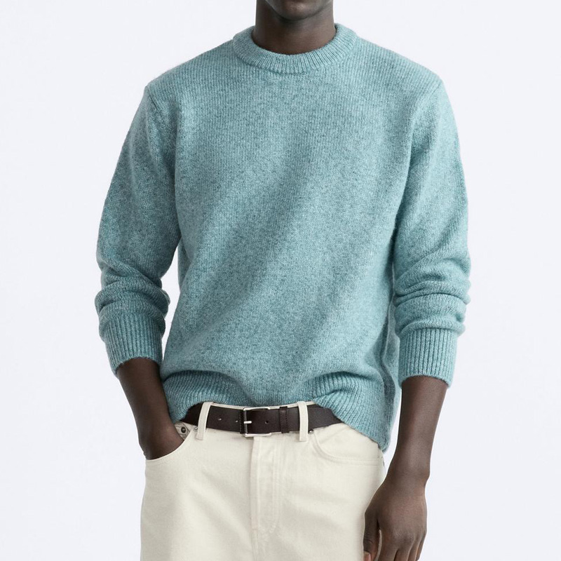 Custom LOGO Men's Sweater Long Sleeve Knitted Men Sweater Pullover Knitwear Plain Winter Plus Size Knit Oversized Sweater Men