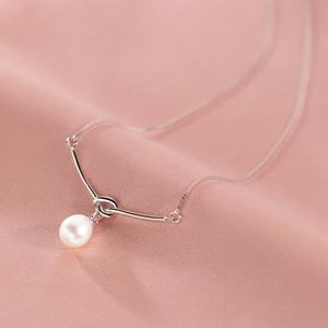 Collar de Perlas de Amor Retro de Plata de Ley S925, Diseño Retro y Temperamento, Cadena de Clavícula para Mujer Y00739 - Product Image 1