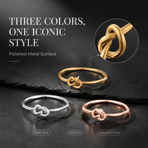 Bulk Order 316L Stainless Steel <b>Thin</b> Band Love Knot <b>Ring</b> 18K Rose Gold Plated Hypoallergenic Smooth Finish Women Anniversary - Product Image 6