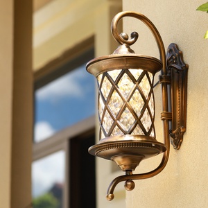 Outdoor IP65 Waterproof LED Wall Lamp Brushed Antique Brass Aluminum <strong>Vintage</strong> Luxury Decorative Wall <strong>Light</strong> for Garden Balcony - Product Image 2