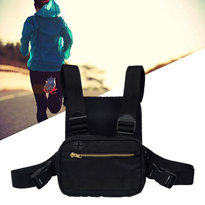 Sac de poitrine à fixation frontale pour la course à pied, le sport et les activités de plein air, sac à dos imperméable en polyester noir, capacité 20L, sac de jogging - Product Image 4